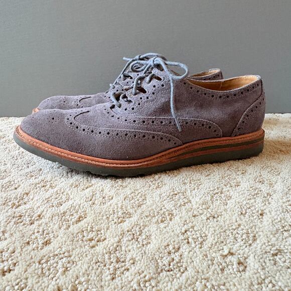 Cole Haan Mens Gray Suede Wingtip Oxford Vibram Sole Shoes Sz 11 Dress Shoes main image 7